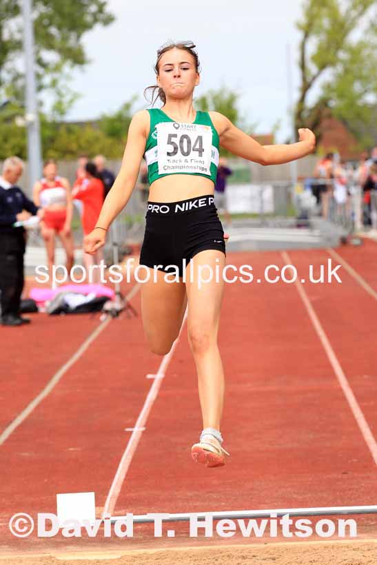 Womens Under-17s Long Jump, 2023 North Eastern Track and Field Champs., Middlesbrough Sports Village, Middlesbrough. Photo: David T. Hewitson/Sports for All Pics